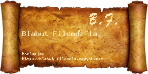 Blahut Filoméla névjegykártya